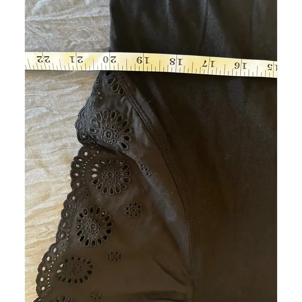 Old Navy Black Eyelet Flutter Sleeve Top NWT Medium Feminine Cottagecore